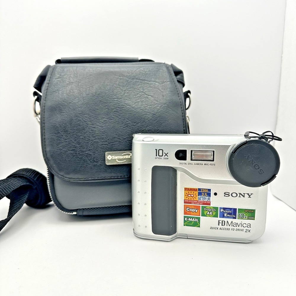 Sony Mavica MVC-FD75 Digital Camera 10x Zoom Floppy Disk w/ Case Untested